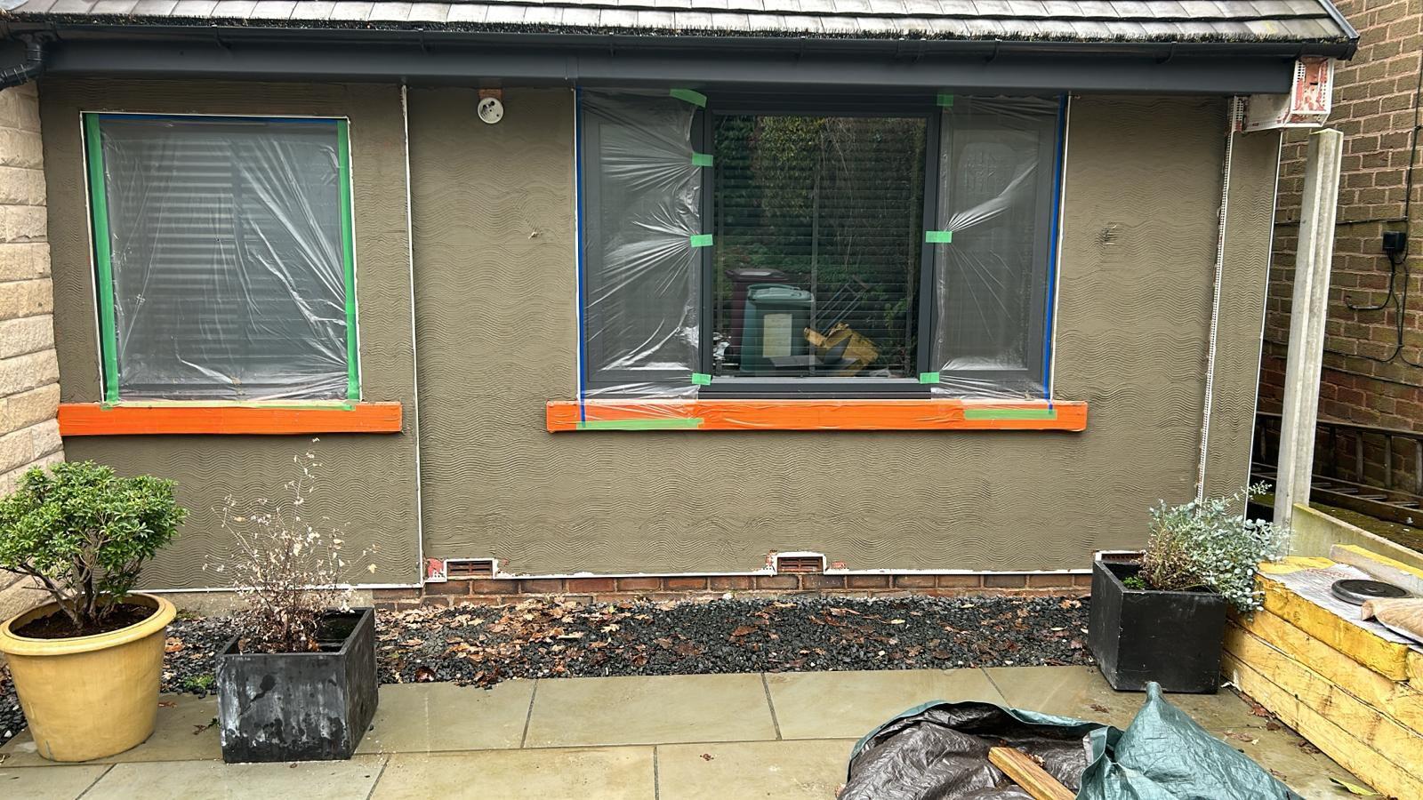 Monocouche Render — Rear Extension, Nottinghamshire