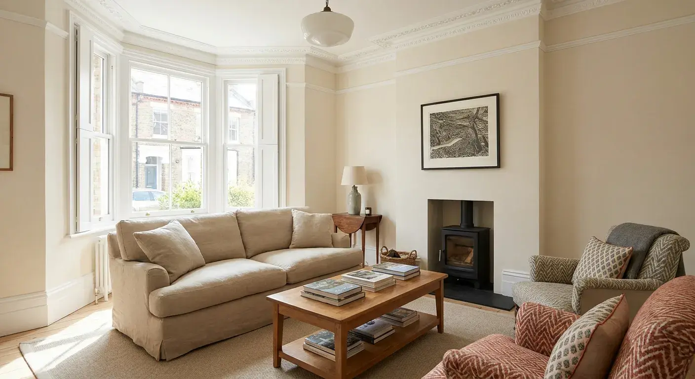 Beautifully finished plastered walls in a UK home interior